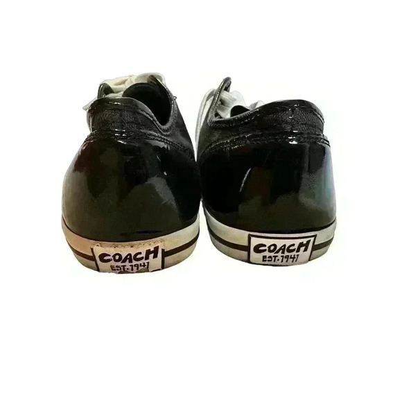 COACH Folly Black Sz 8 B Women Canvas Low-Top Sneakers Signature C - Picture 7 of 8